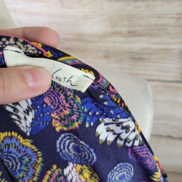 Lush Cold Shoulder Paisley Feather Boho Dress - Picture 4 of 5